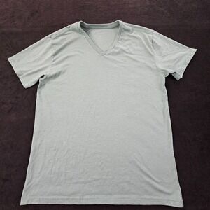 Fresh Clean Tees Green Short Sleeve Cotton Blend V-Neck T-Shirt Men's L